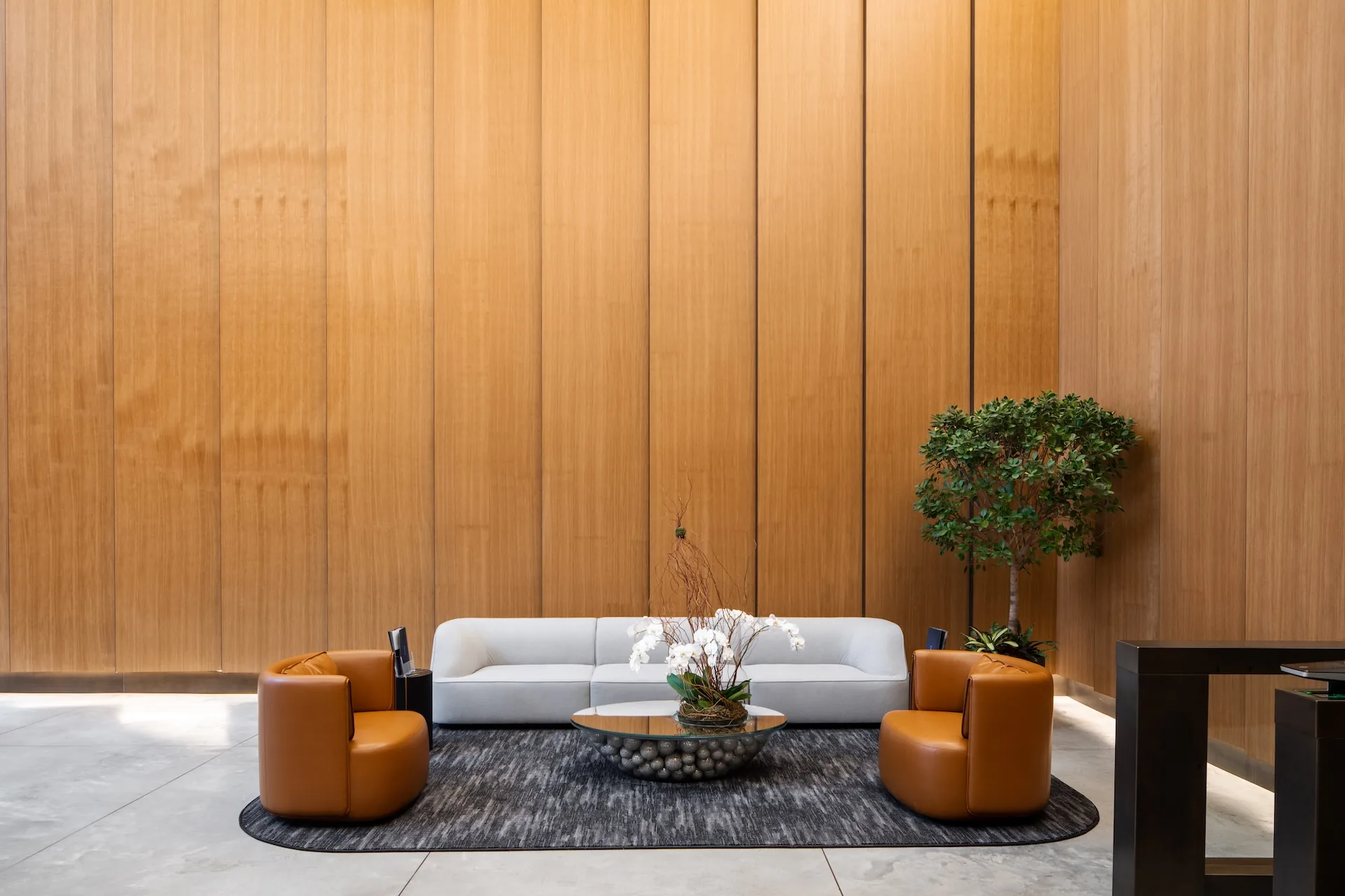 Lobby circulation area at 1 Willoughby Square