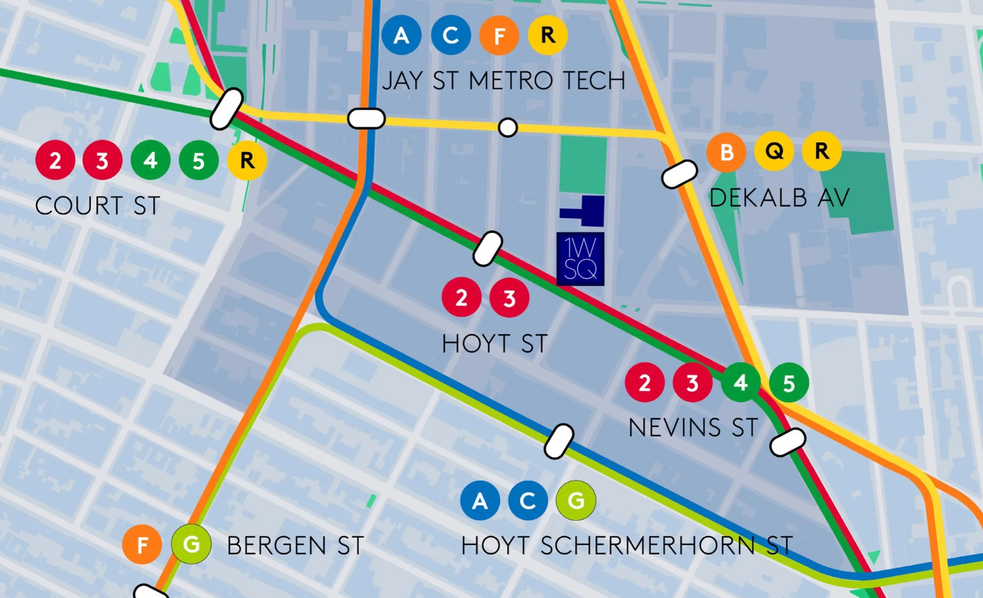 Downtown Brooklyn district map near 1 Willoughby Square